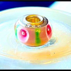 925 STERLING SILVER SOLID CORE MURANO GLASS BEAD